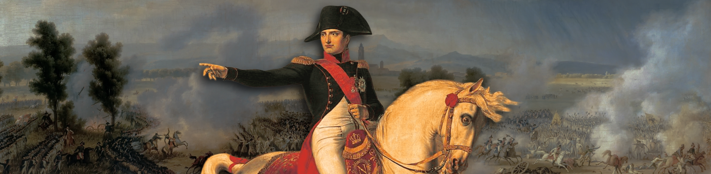 Napoleon on Horseback ordering in the style of a general his great army of French Soldiers