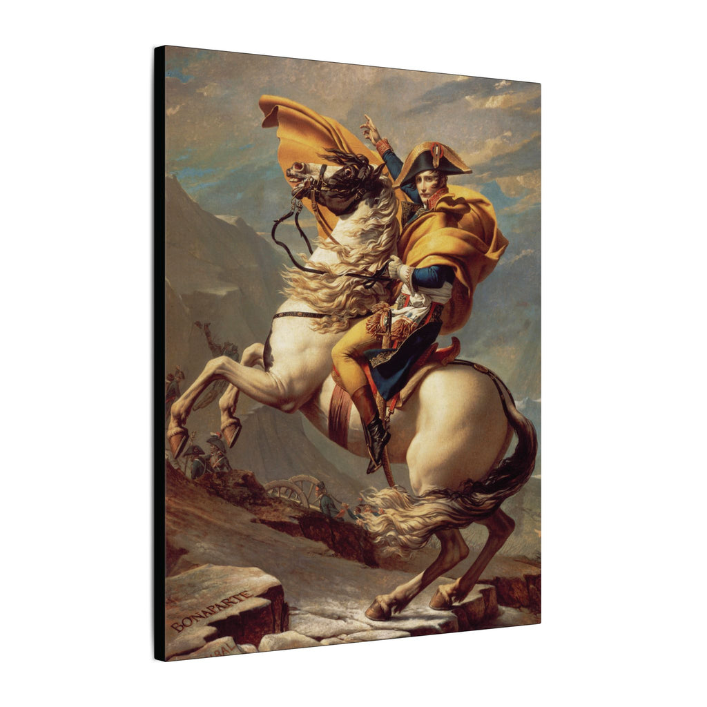 Canvas from the side with black sides and a natural frame