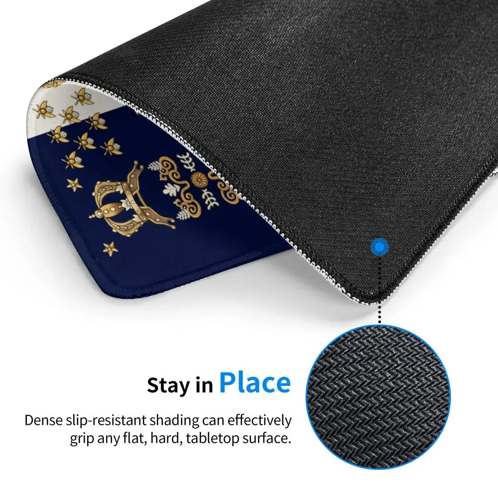 Souvenir that is a mouse pad showing historical time printed