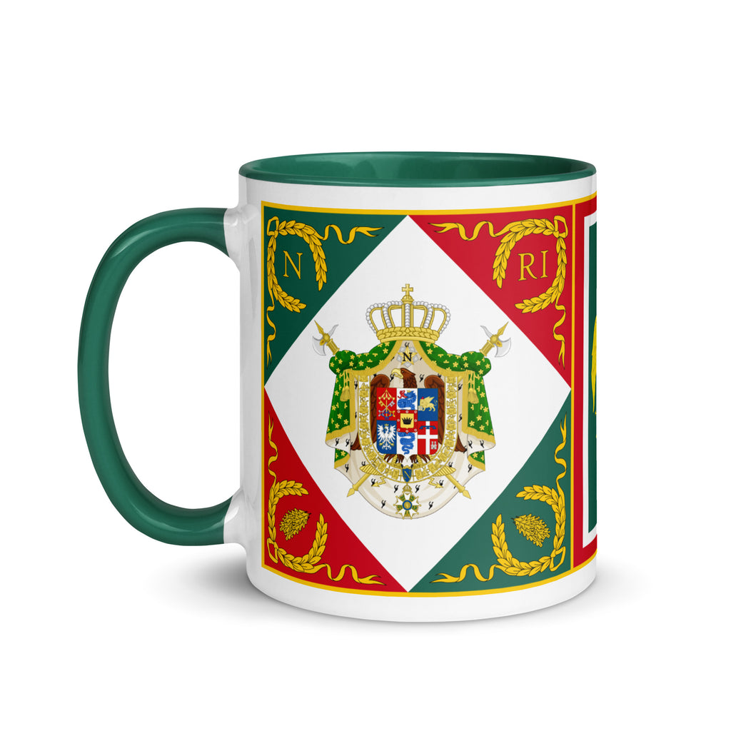 Green mug with Coat of arms of the Kingdom of Italy during the reign of Napoleon I