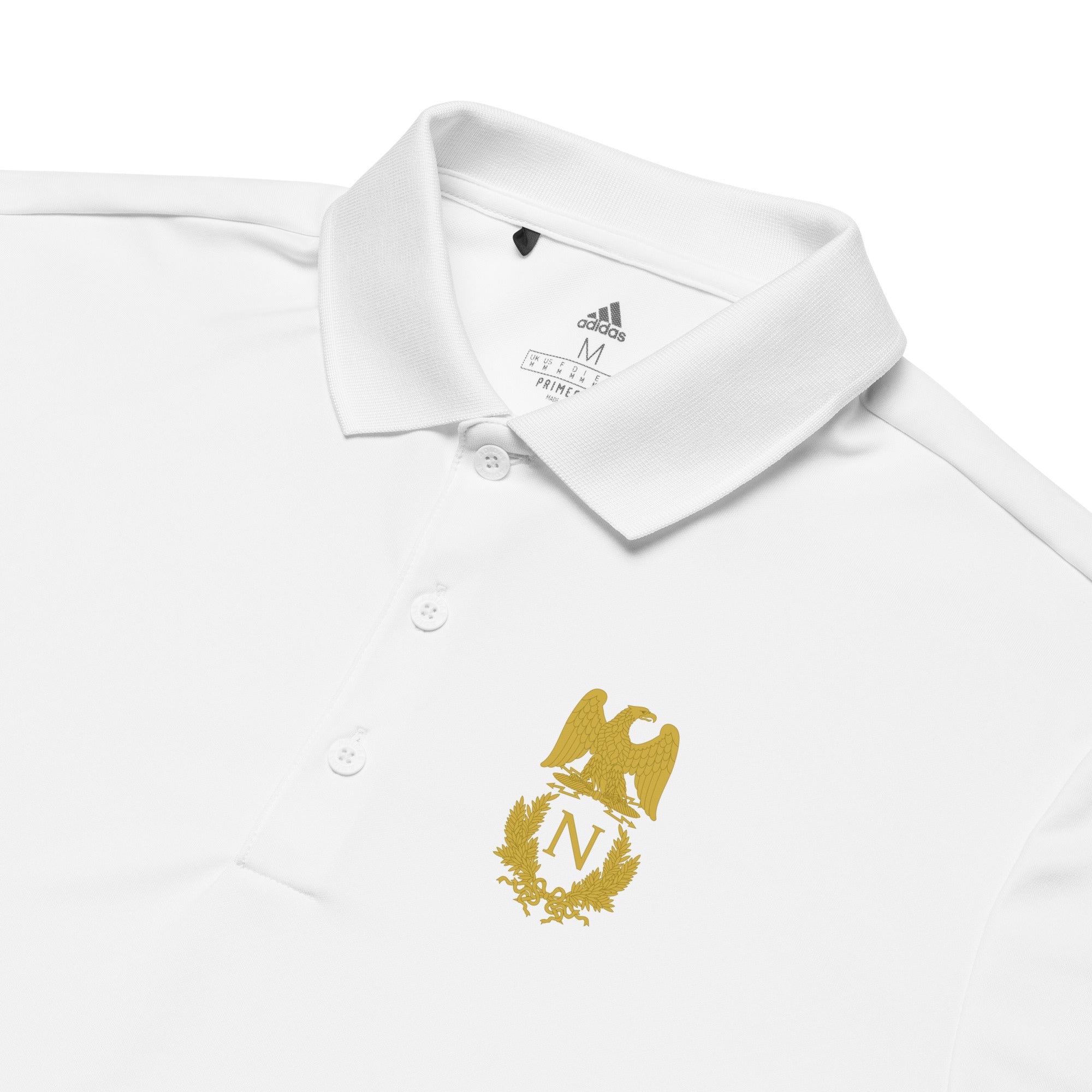 White Polo from adidas with Napoleons N symbol on the left side