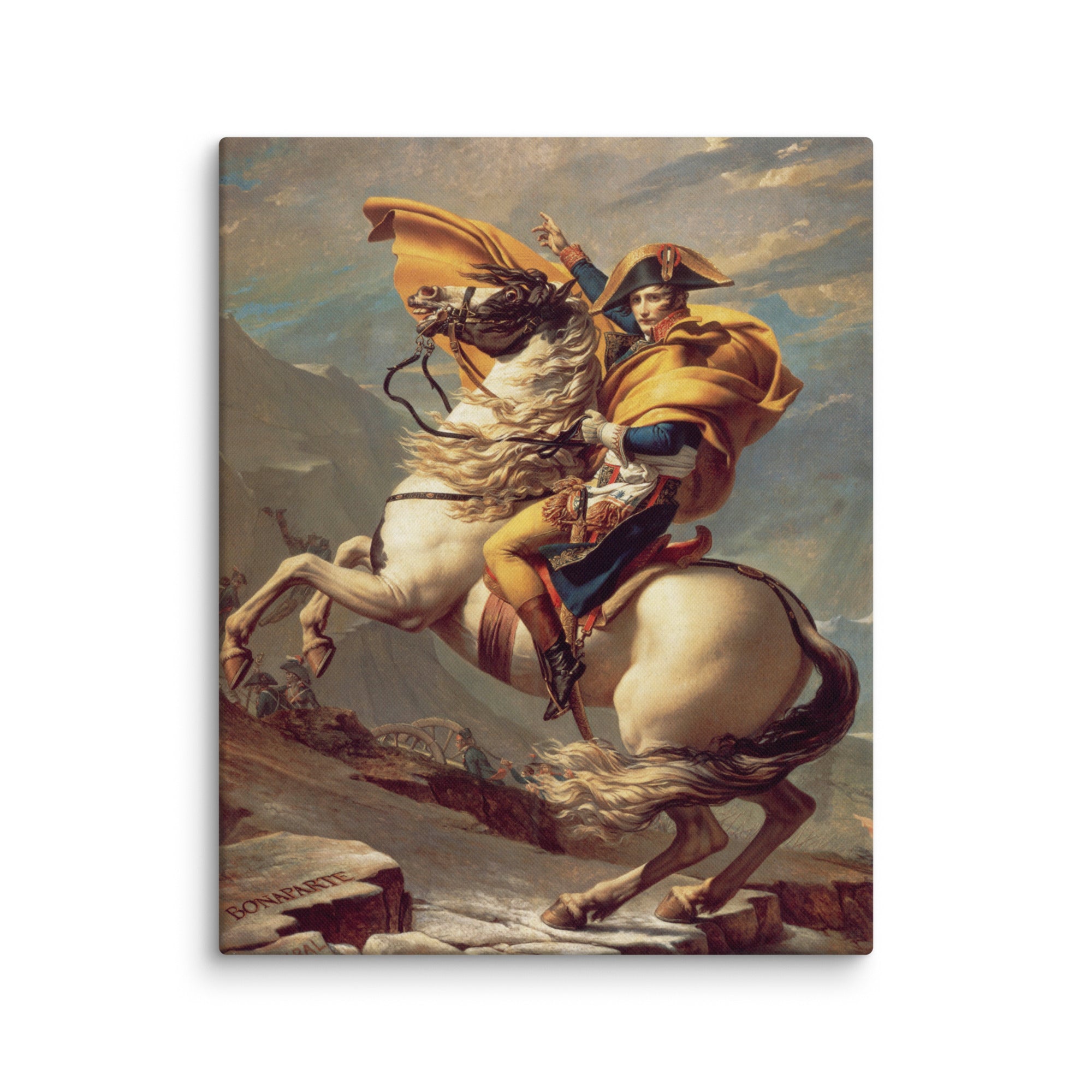 Painting of Napoleon hanging at an elegant white wall