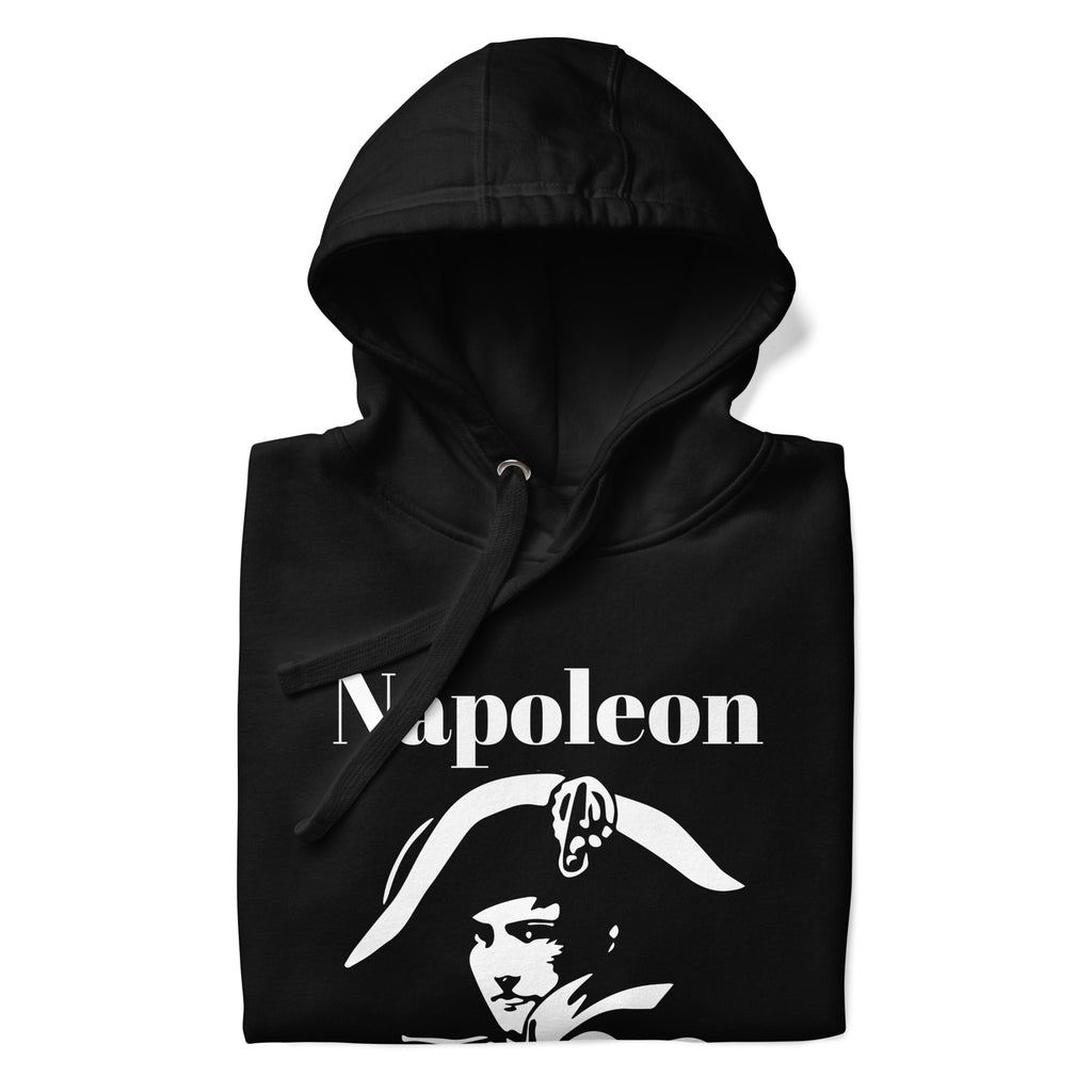 Black hoodie with 'Napoleon' design on a white background as souvenir in Paris
