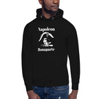 Black hoodie with 'Napoleon Bonaparte' design on a white background