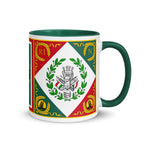 Mug in green color with Coat of arms Emblem of the Cispadane Republic