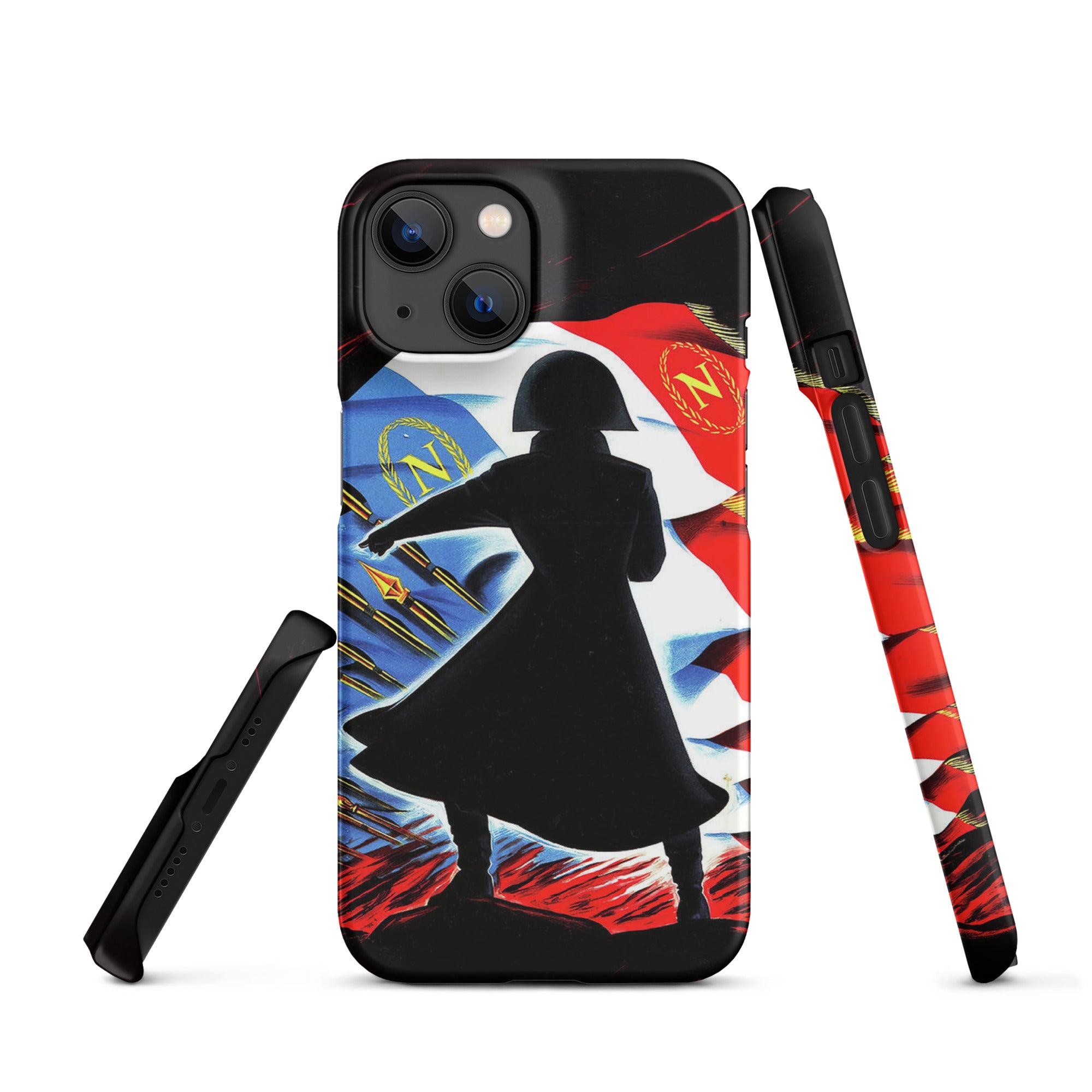 Phone Case with a silhouette of Napoleon and French Flags
