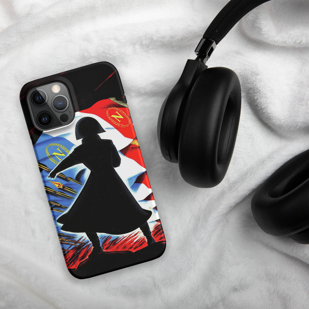 Orders by Napoleon printed on a mobile phone next to Sony headphones