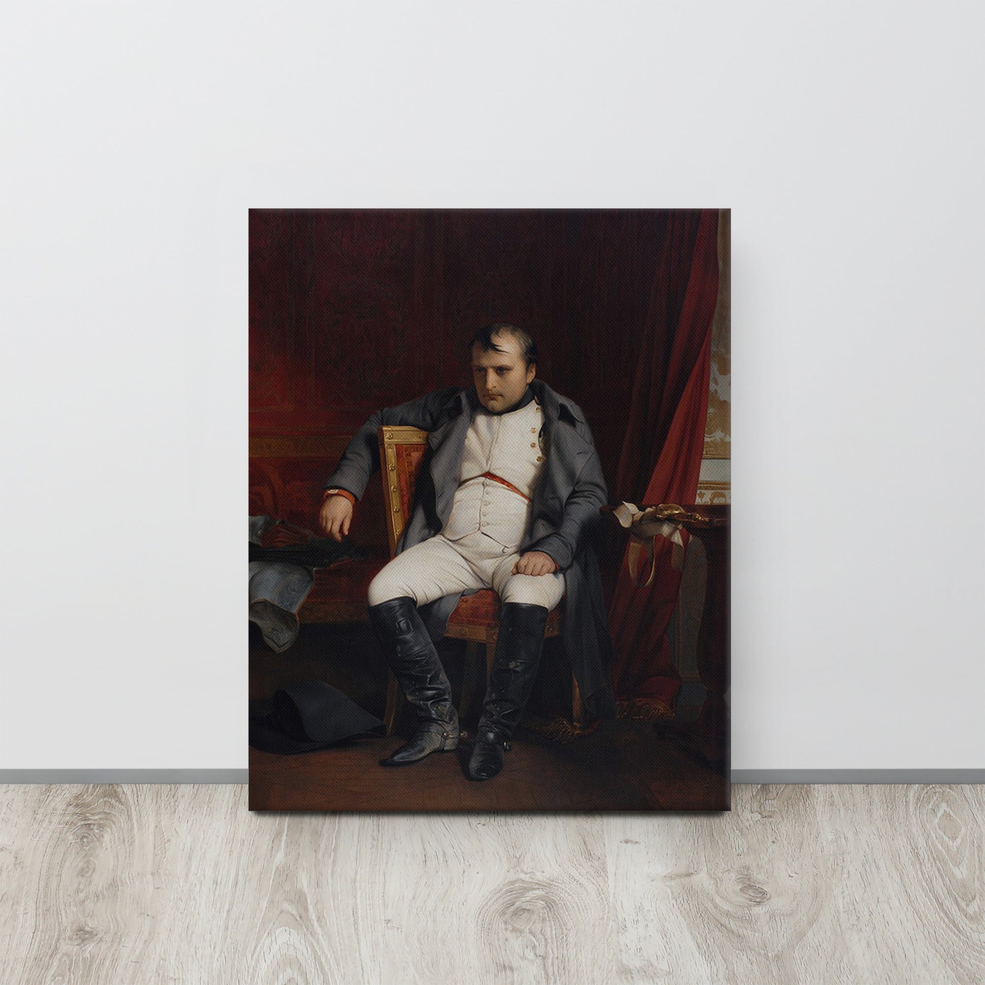Napoleon I at Fontainebleau on March 31, 1814 (also known as Napoleon Abdicating at Fontainebleau or Napoleon at Fontainebleau) is an oil on canvas painting by the French painter Paul Delaroche, created in 1840.
