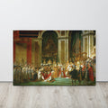 Historical painting of a grand ceremony with people in formal attire on a wooden floor.