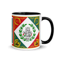 Mug in black color with Coat of arms Emblem of the Cispadane Republic of italian history