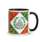 Mug in black color with Coat of arms Emblem of the Cispadane Republic of italian history