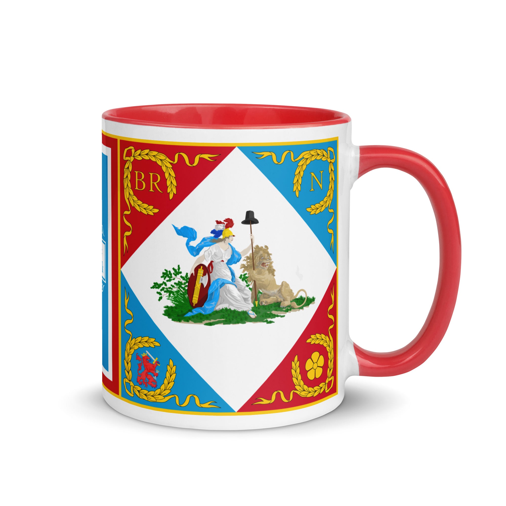 Emblem which was added to the Dutch 'Statenvlag' (in te left upper corner), to serve as a new flag for the marine only. It was called the 'Bataafsche vlag' and was used from 1 march 1796 to 1 december 1807