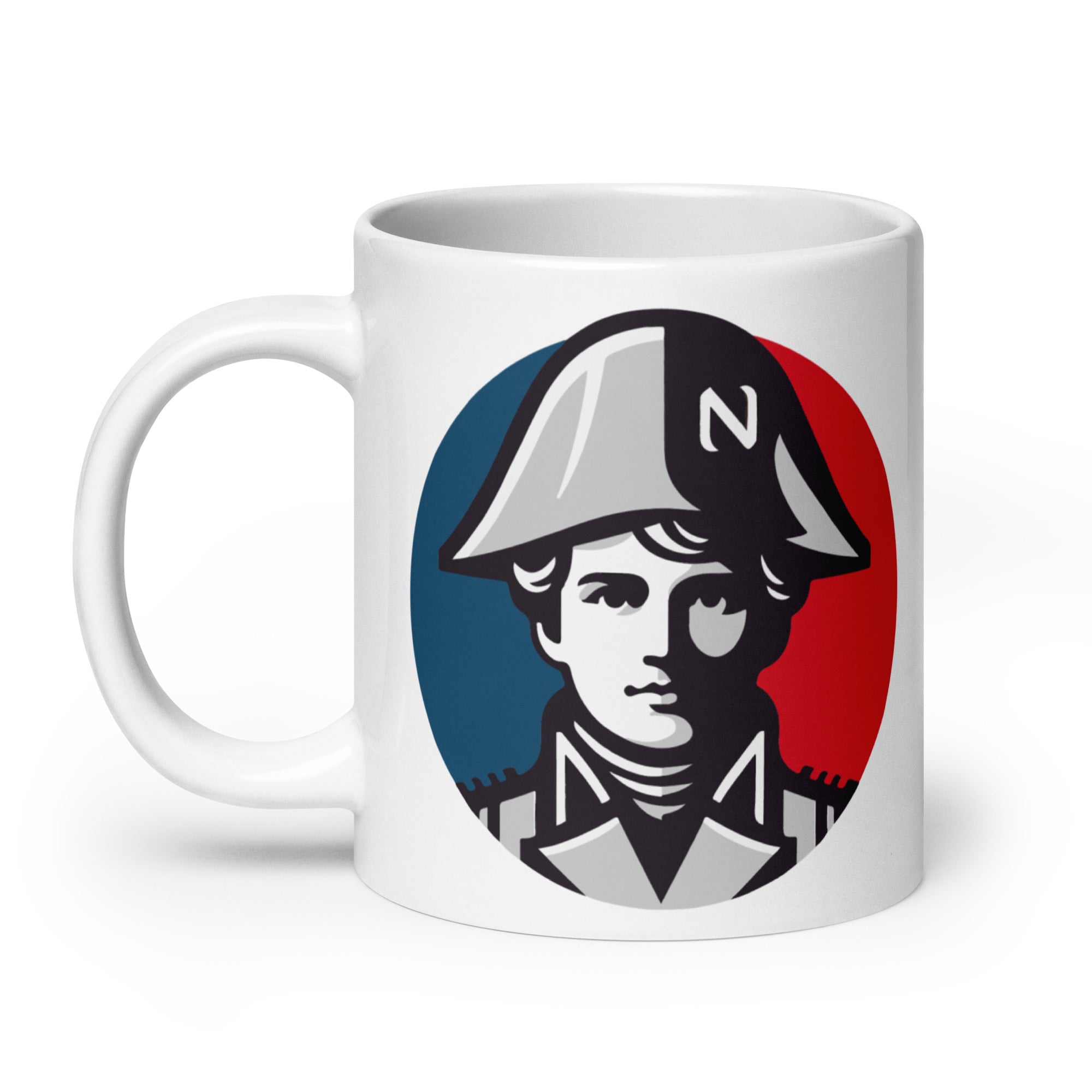 Napoleon Bonaparte as comic figure printed on a glossy mug